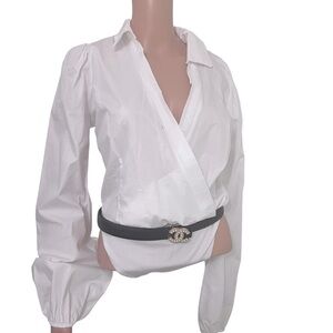 You Got A Way With Me- Deep V Cross Wrapped White , Open Ribbon Back Onepiece